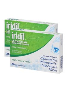Montefarmaco Iridil Gocce Oculari Rinfrescanti e Lenitive Bipack 10 ampolle + 10 ampolle
