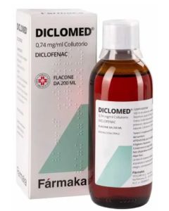 Diclomed Collutorio 0,74ml/ml Diclofenac Trattamento di Stati Infiammatori del Cavo Orofaringeo, 200ml