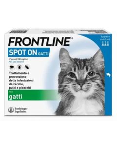 Frontline Spot-On Gatti Trattamento Antiparassitario e antipulci 3 Pipette