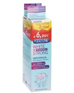 Rapid White White + Booster Strong Dentifricio Doppio Effetto, 2 x 75ml