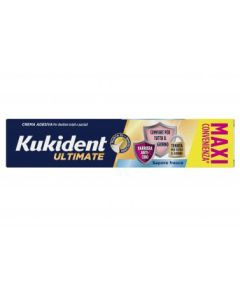 Kukident Ultimate Barriera Anti-cibo. Crema Adesiva Per Dentiere Totali e Parziali. Sapore Fresco 57g