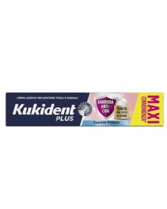 Kukident Plus Barriera Anti-Cibo – Crema adesiva per dentiere totali e parziali