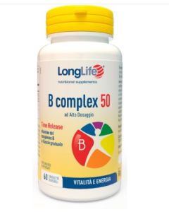 Longlife B Complex 50 T/R – Integratore Vitamine B ad Alto Dosaggio, 60 Tavolette