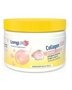 LongLife Collagen 5000 Powder – Collagene Tipo I e III + Vitamina C 130 g