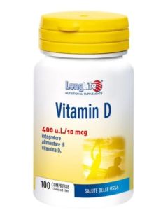 LongLife Vitamina D3 400 UI 100 Compresse – Supporto per Ossa, Denti e Sistema Immunitario