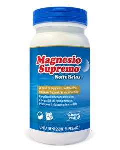 Magnesio Supremo Notte Relax – 150 g Magnesio, Melatonina & Estratti Vegetali