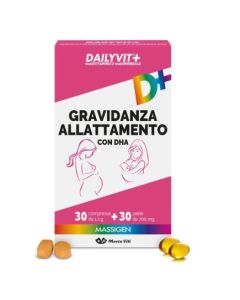 Massigen Dailyvit+ Gravidanza e Allattamento – Multivitaminico con DHA (30 compresse + 30 perle)