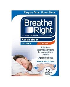 Breath Right Cerotti Nasali Classici Grandi 10 Pezzi