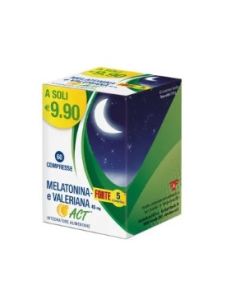 Melatonina Act 1mg + Valeriana 5 Forte Complex – 60 Compresse per il Sonno e il Rilassamento
