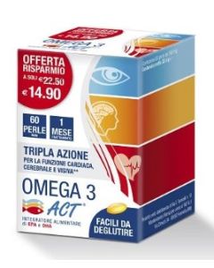Omega 3 Act 60 perle – Integratore EPA & DHA + Vitamina E