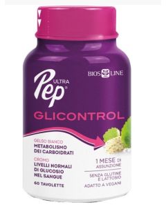 Ultra Pep Glicontrol – Integratore per il Metabolismo dei Carboidrati e Controllo della Glicemia (60 tavolette)