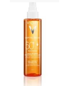 Vichy Capital Soleil - Cell Protect Olio Solare Secco Invisibile SPF 50+ 200 ml