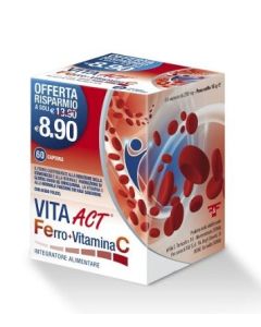 Vita Act Ferro + Vitamina C – Integratore 60 Capsule per Energia e Benessere Sanguigno