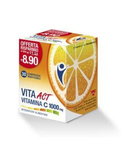 Vita Act Vitamina C 1000 mg - Integratore Difese Immunitarie 30 Compresse Masticabili