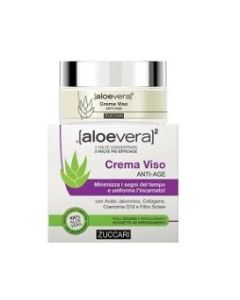 Zuccari AloeVera² Crema Viso Anti-Age 50 ml – Trattamento rinnovamento pelle con Aloe Vera, Acido Ialuronico e Coenzima Q10
